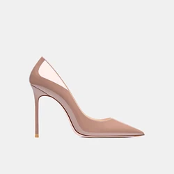 Scarpe da donna in vera pelle 2024 trend Luxury Classics Pumps eleganti scarpe con tacco alto scarpe da donna con punta a punta poco profonda