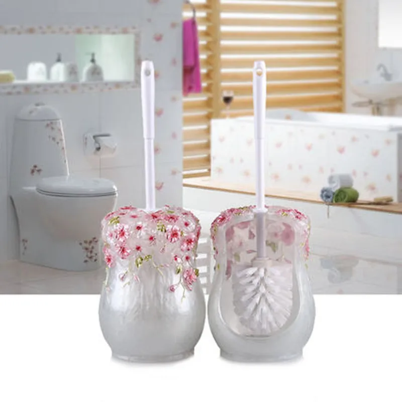 

Resin Bathroom Toilet Brush Set European Cleaning Brush Long Handle Restroom Brush Bathroom Accessories