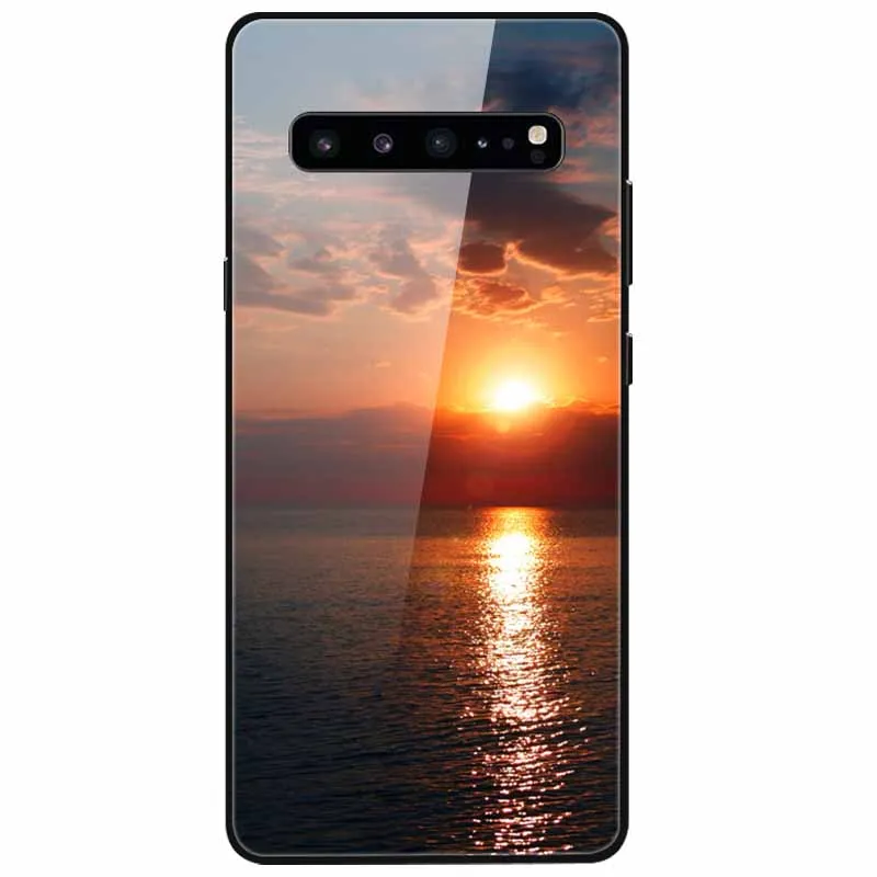For Samsung S10 Plus / S10 / S10E Case Luxury Tempered Glass Soft Bumper for Samsung Galaxy S10 S10Plus S 10 Hard Cover Cool