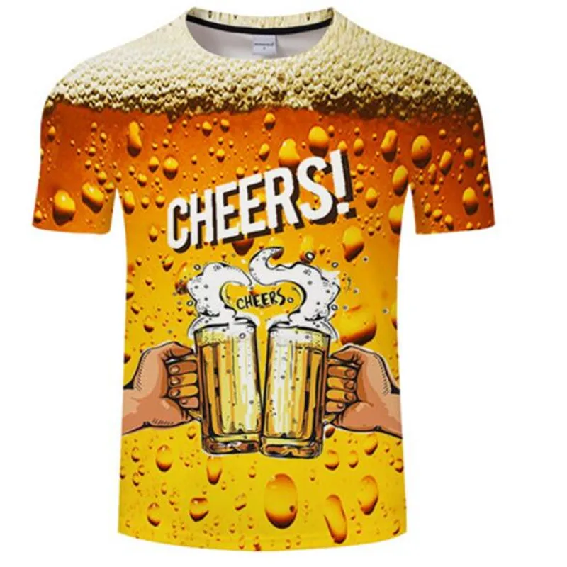 Men‘s 3D T-shirt Summer with short sleeves beer bubble in Spain Oktoberfest parent-child outfit tops tees Jokes t-shirts 6xl