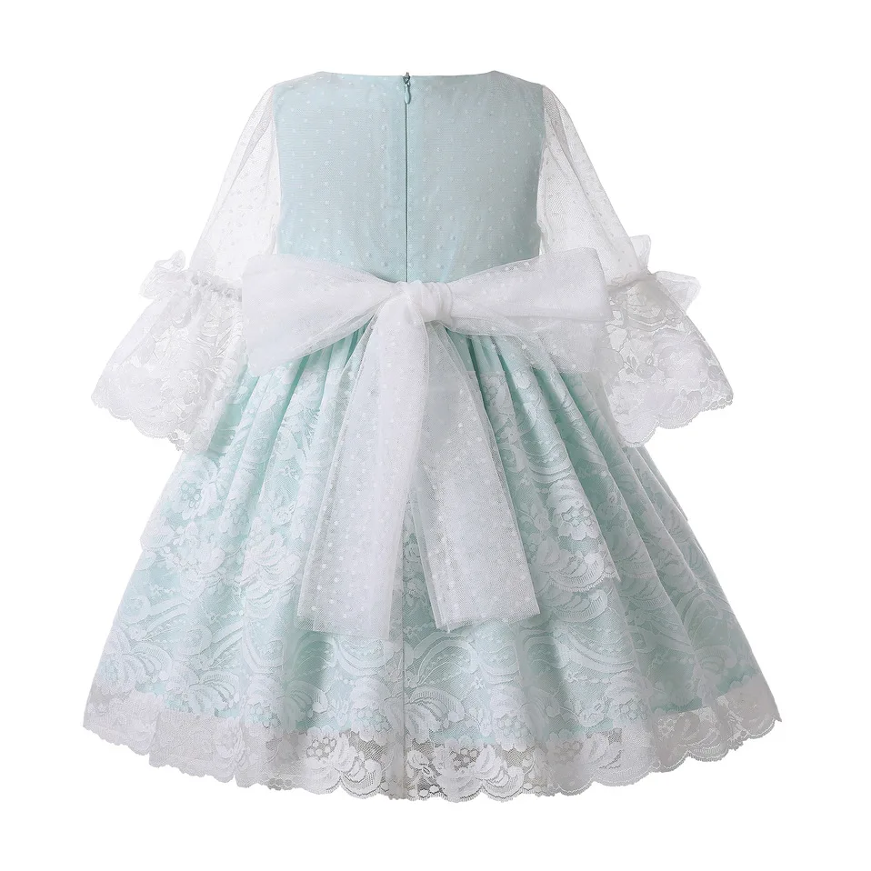 Pettigirl New Girls Flower Girl Dress Light Green Fairy EID Dress For Girl Flare Sleeve  Ceremony  Children Clothing Online