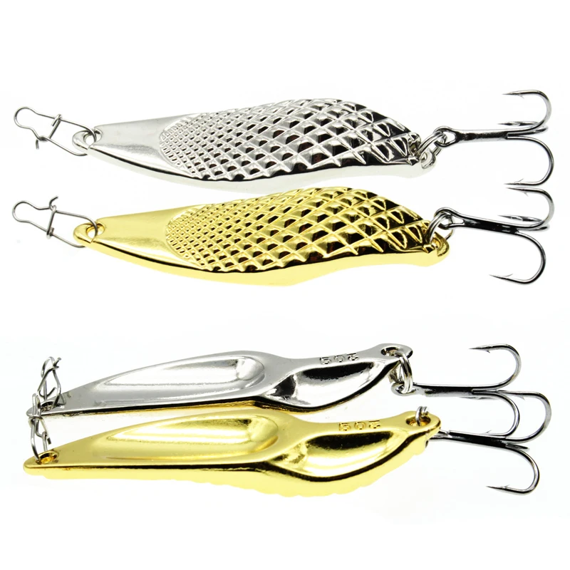 1pcs Metal 10g/15g/20g Fishing Lures Wobbler Spinner Bait Spoon Artificial Bass Hard Sequin Paillette Metal Steel Hook Lures