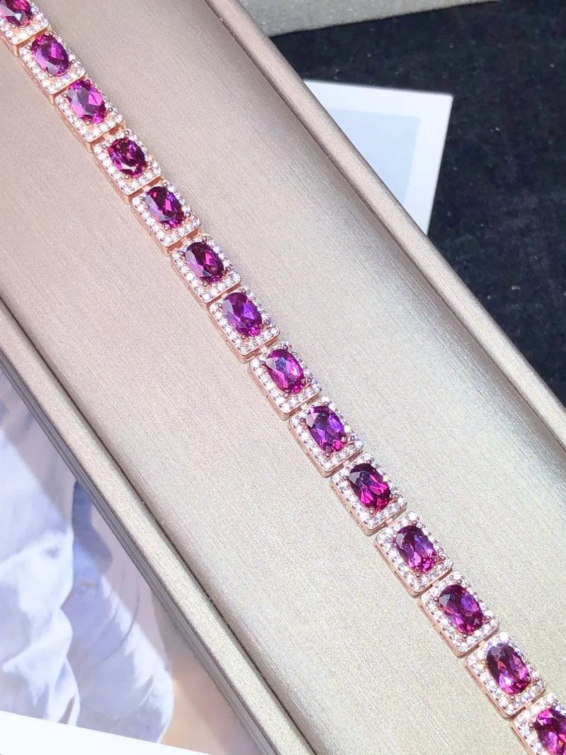 

sale elegant shinning Rhodolit garnet bracelet for women jewelry 100% natural gem 925 sterling silver many gems party gift