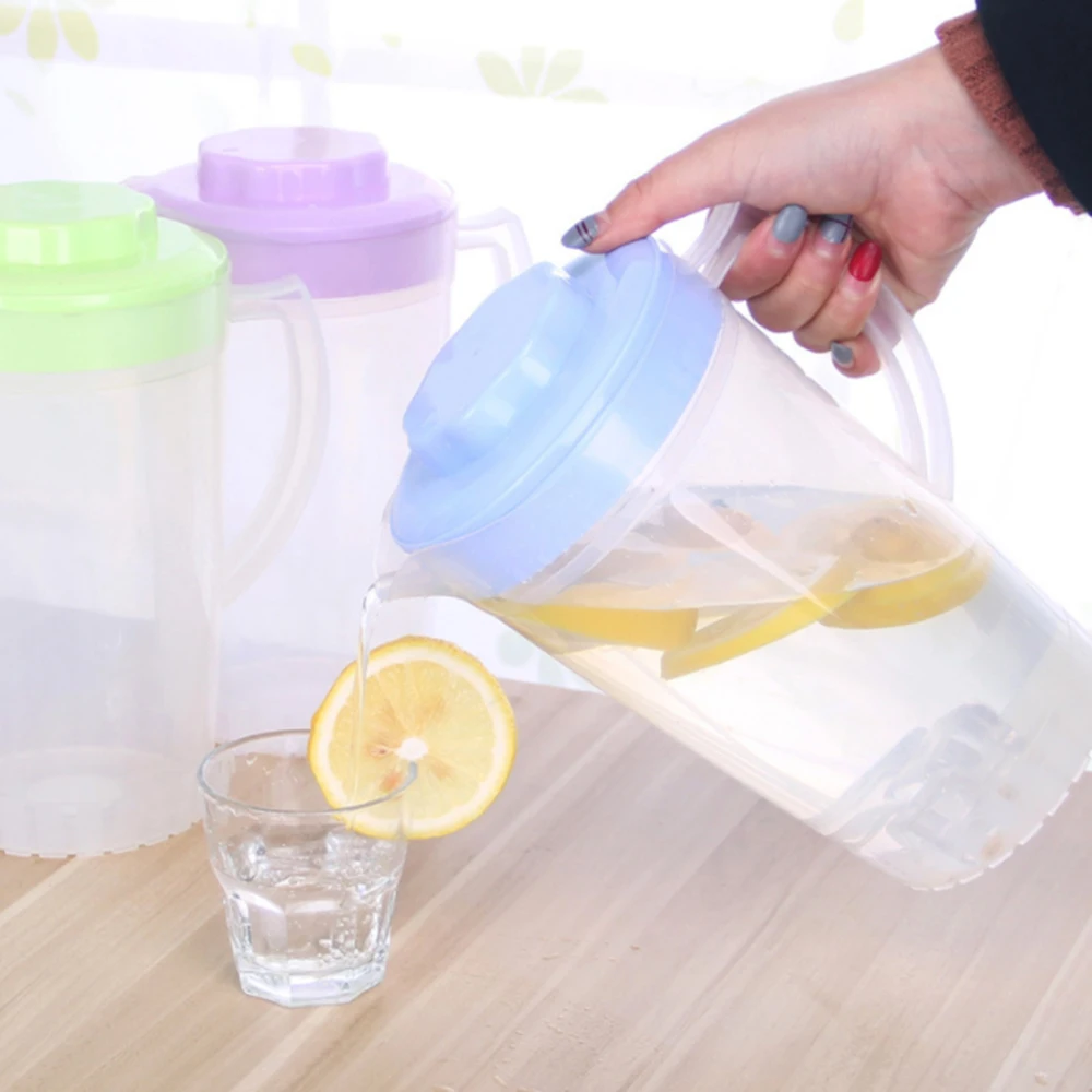 

2L Large Capacity Beverage Storage Container Heat Resistant Cold Water Jug Plastic Juice Pitcher Household Teapot Kettle