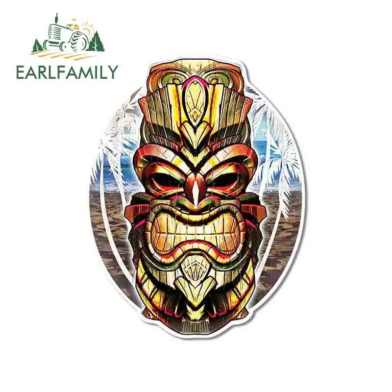 EARLFAMILY 13cm x 10cm RV Trailer Motorhome Camper Decal Tiki Man Hawain Ocean Graphic Car Sticker Waterproof Car Accessories