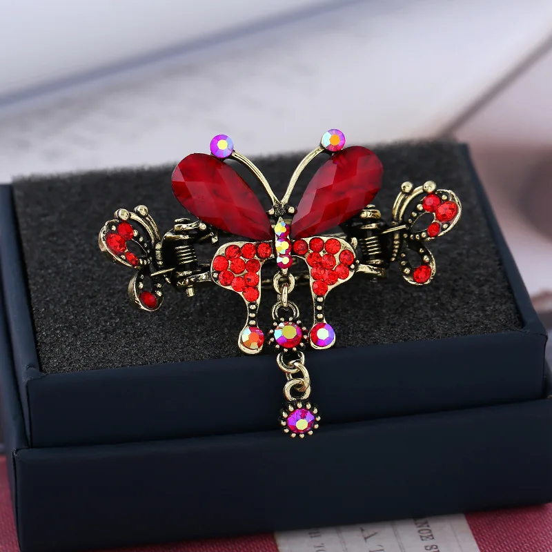 New fashion  Retro Rhinestone Flower Hair Clips Elegant Women Barrettes Hairclips Hairpins Beauty Hairgrip Hair Accessories