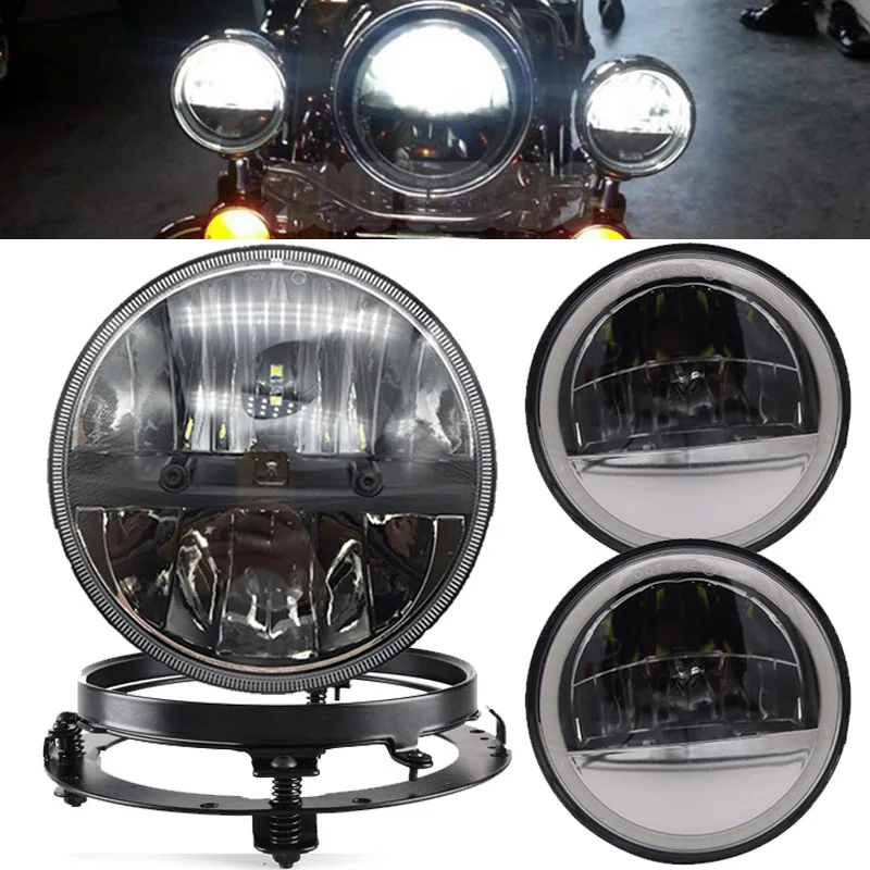 

For Yamaha Road Star 1700 7Inch Round Led Headlight with Hi/Lo beam head lamp for Honda Suzuki Motorcycle Accessories