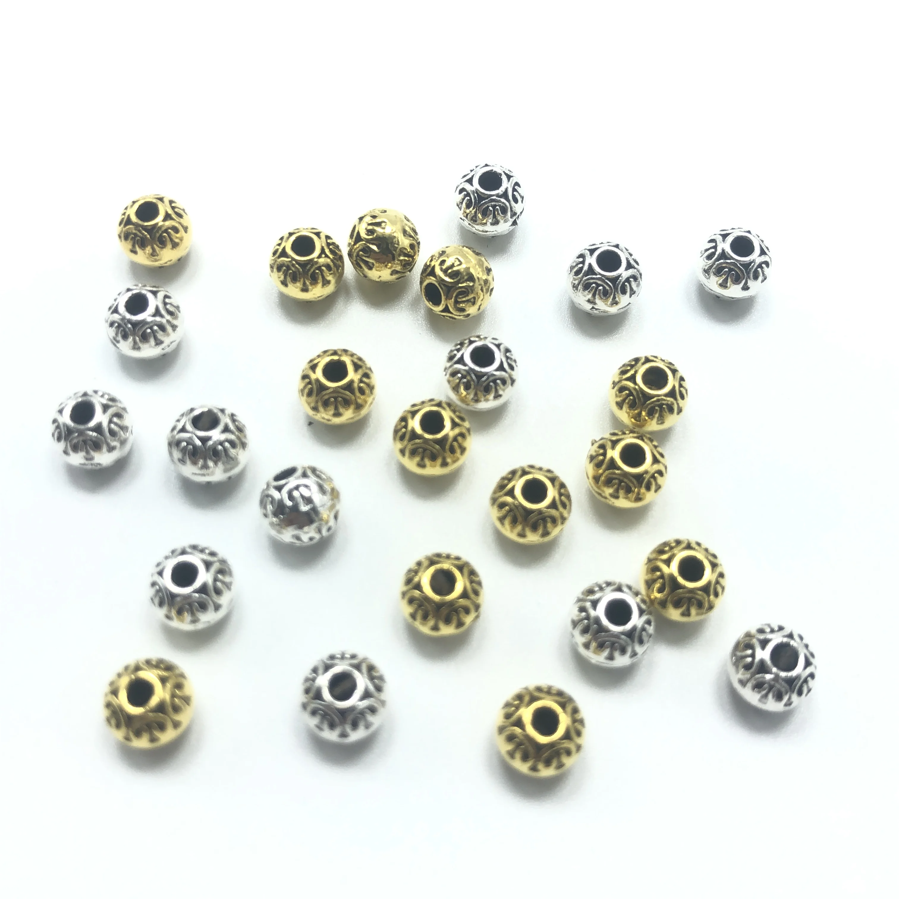 25pcs 7mm popular flower shaped perforated beads DIY hand made bracelet necklace connection accessories