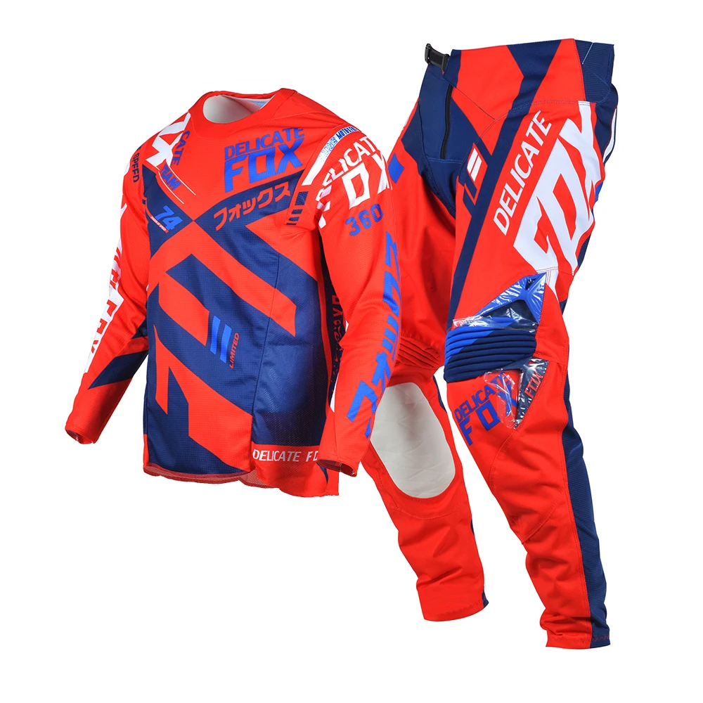 

Motocross Racing Jersey Pants 360 Divizion Gear Set Combo Offroad Kits Scooter MX Dirt Bike Offroad Red Suit Mens