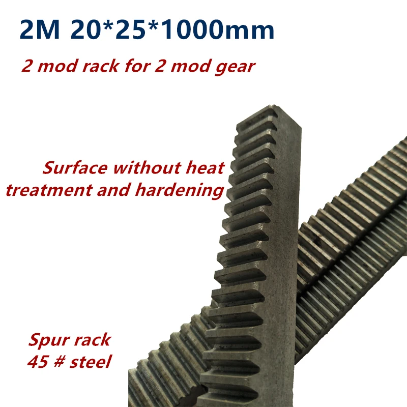 

1pc 2M 2 Mod 20*25*1000mm Mold Gear Rack Precision CNC Rack Straight Teeth Toothed rack Router