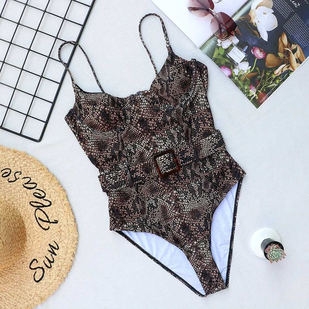 2023 New Sexy Leopard Swimwear Tummy Cut Out One Piece Swimsuit Female Tassel Bather Hollow Out Bathing Suit Swim Wear Lady 3880