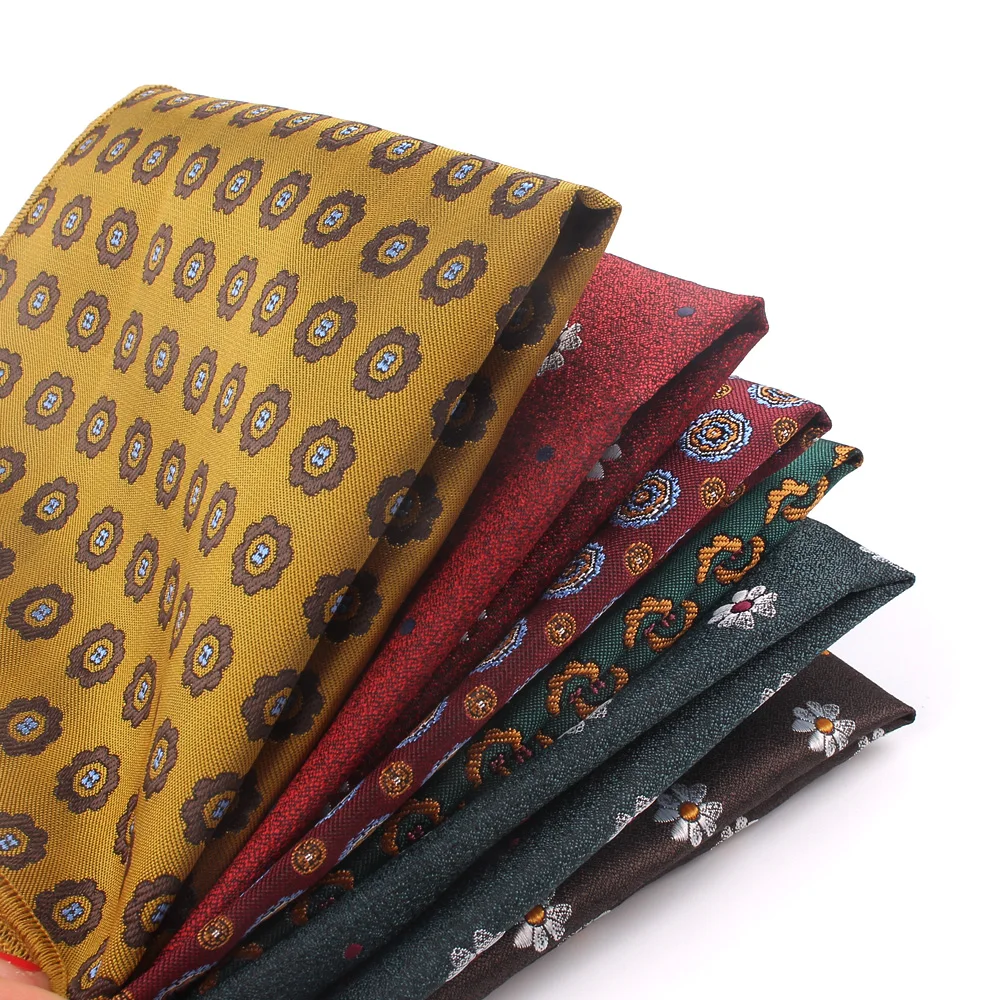 Fashion Striped Pocket Square For Men Women Chest Towel Hanky Polyester Hankies Men\'s Suits Handkerchief Floral Pocket Towel