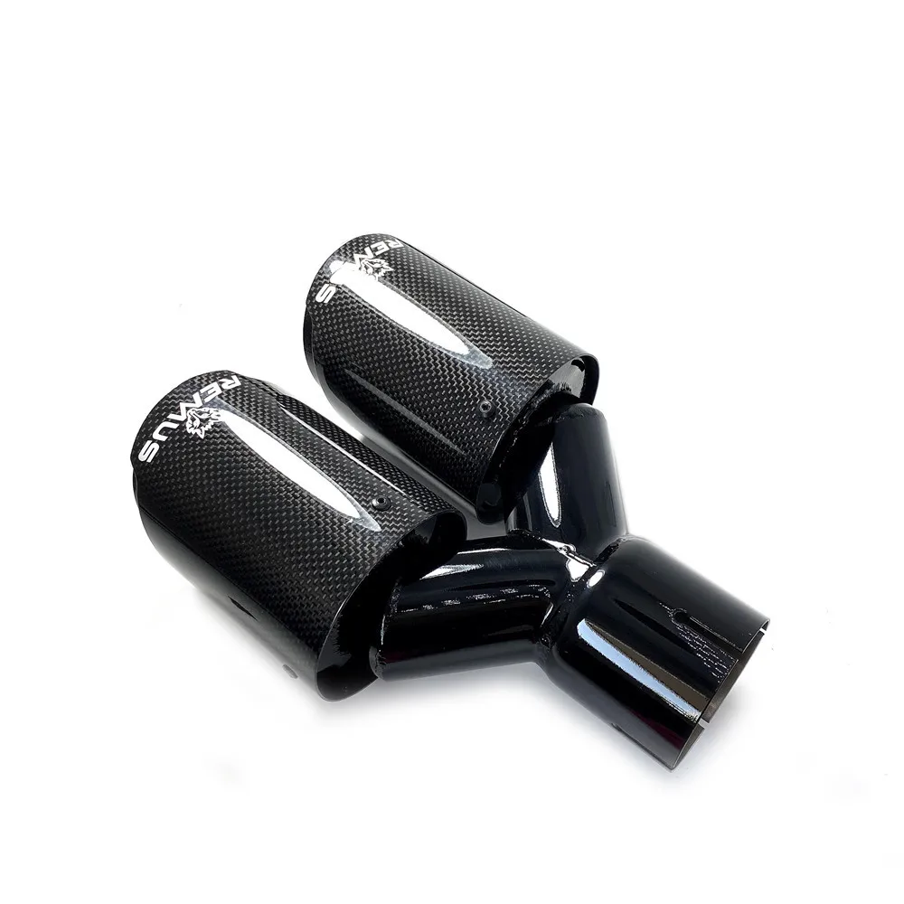 Top Quality Remus Carbon Fiber Black Stainless Steel Universal Automobile Exhaust Pipe Muffler Car Accessories Modification Tip image 6