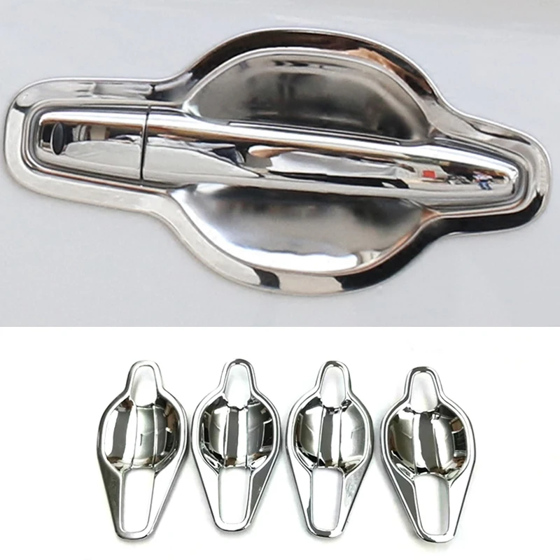 For Mitsubishi Outlander 2015 2016 2017 ABS chrome Car Door protector handle Bowl Frame cover Trim Car exterior Accessories 8pcs