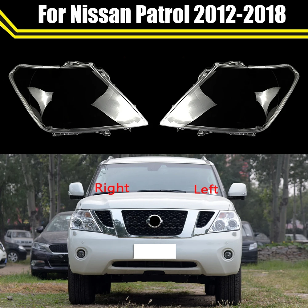 Farol dianteiro do carro claro abajur transparente escudo da lâmpada capa de lente automática máscara à prova dwaterproof água para nissan patrol 2012 ~ 2018