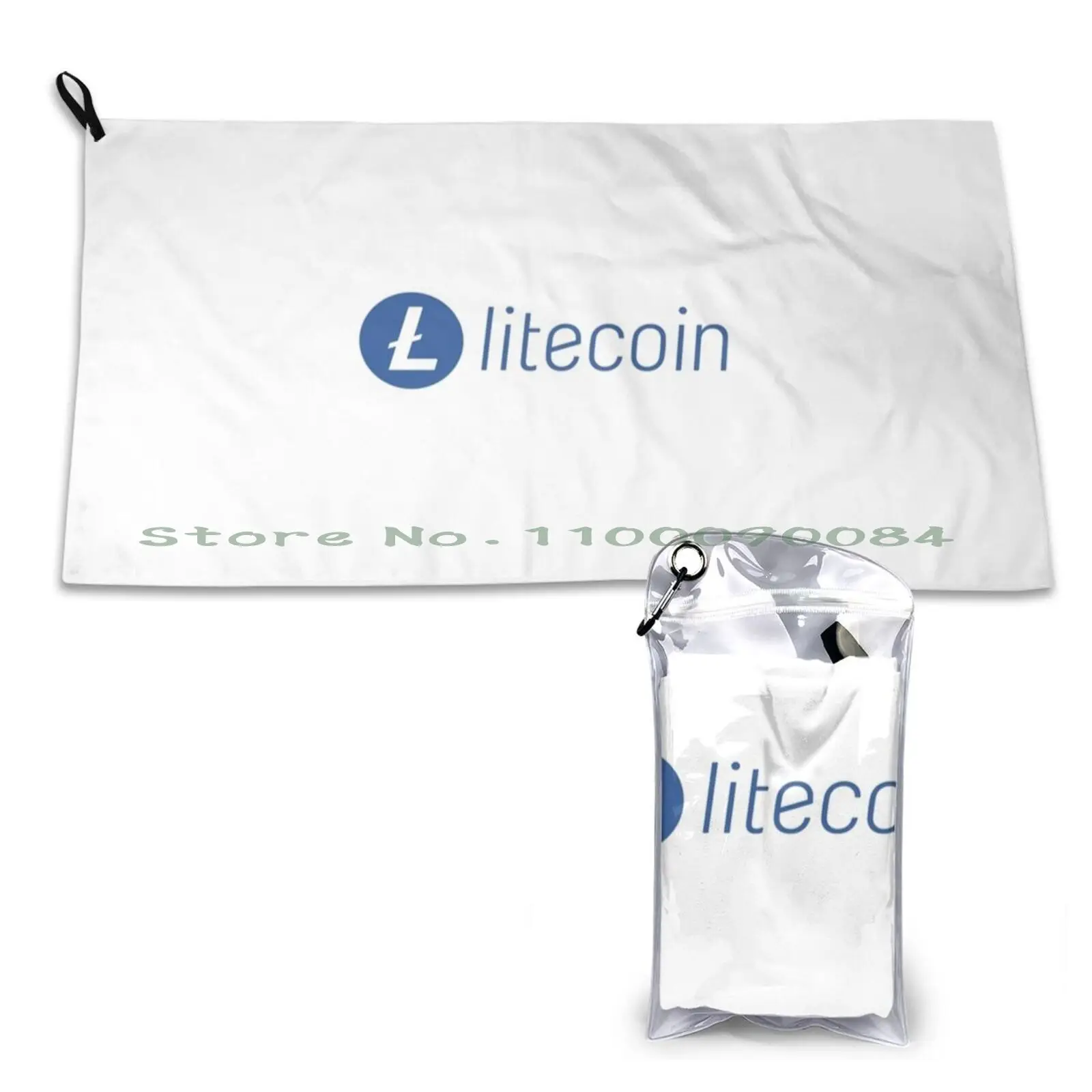 Litecoin Logo Quick Dry Towel Gym Sports Bath Portable Best Selling Priest Stuff Priest Trending Priest Populer Priest Discount