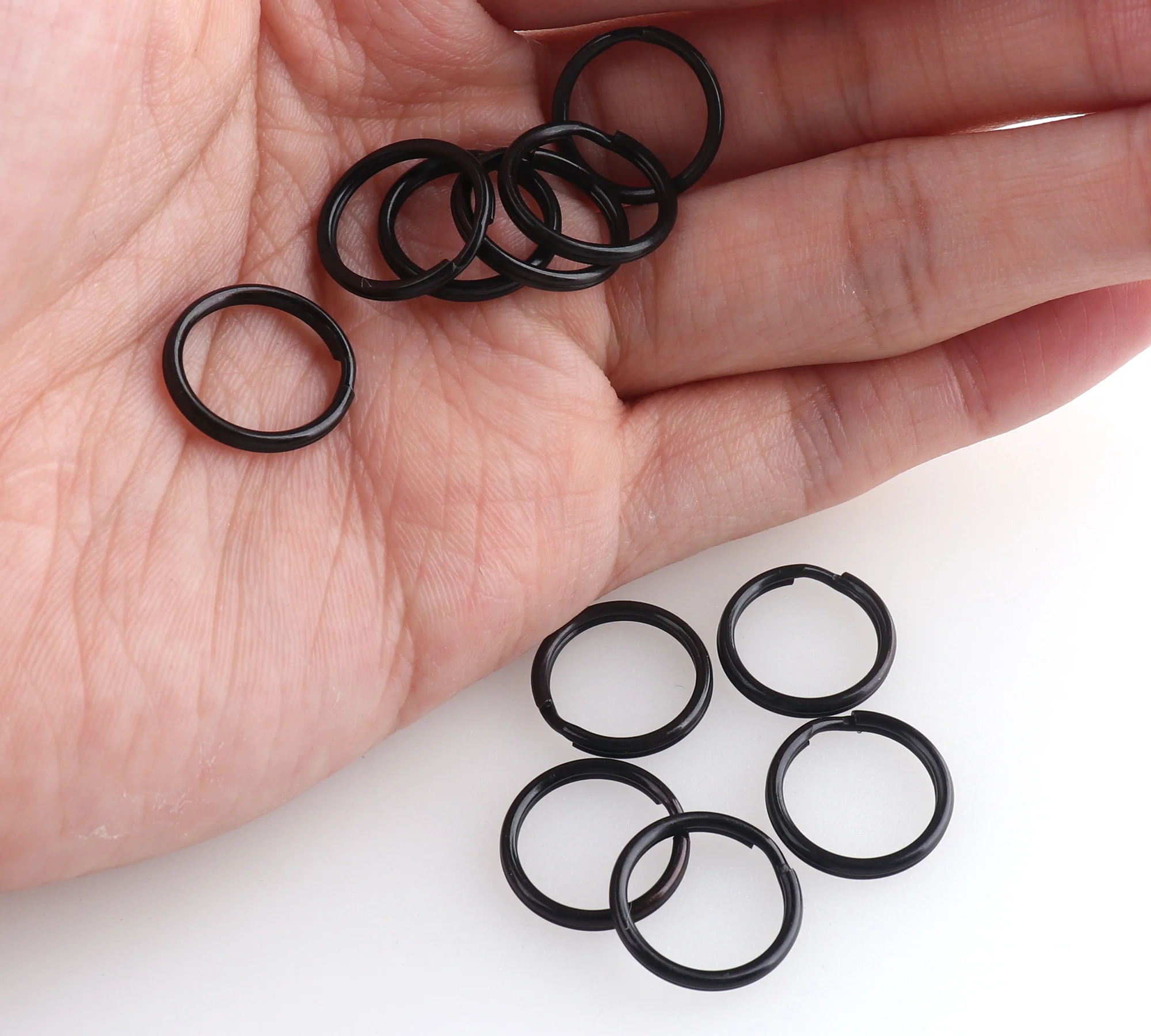 20pcs Jump Ring Black 15mm Key Chain Key Ring Iron Replacement DIY accessories Jewelry Purse Handbag Bag Making Hardware