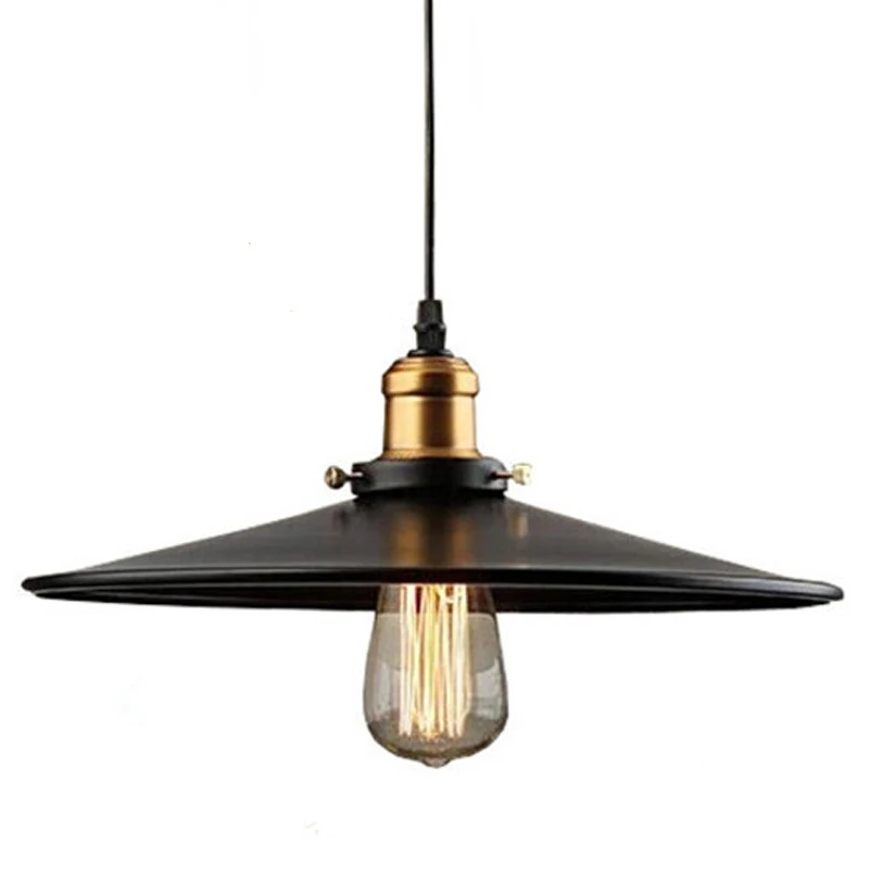 E27 Vintage Retro Edison Loft Indoor Pendant Lamp, Retro Industrial Ceiling Lamp Lacquered Iron Umbrella Lampshade Country Art