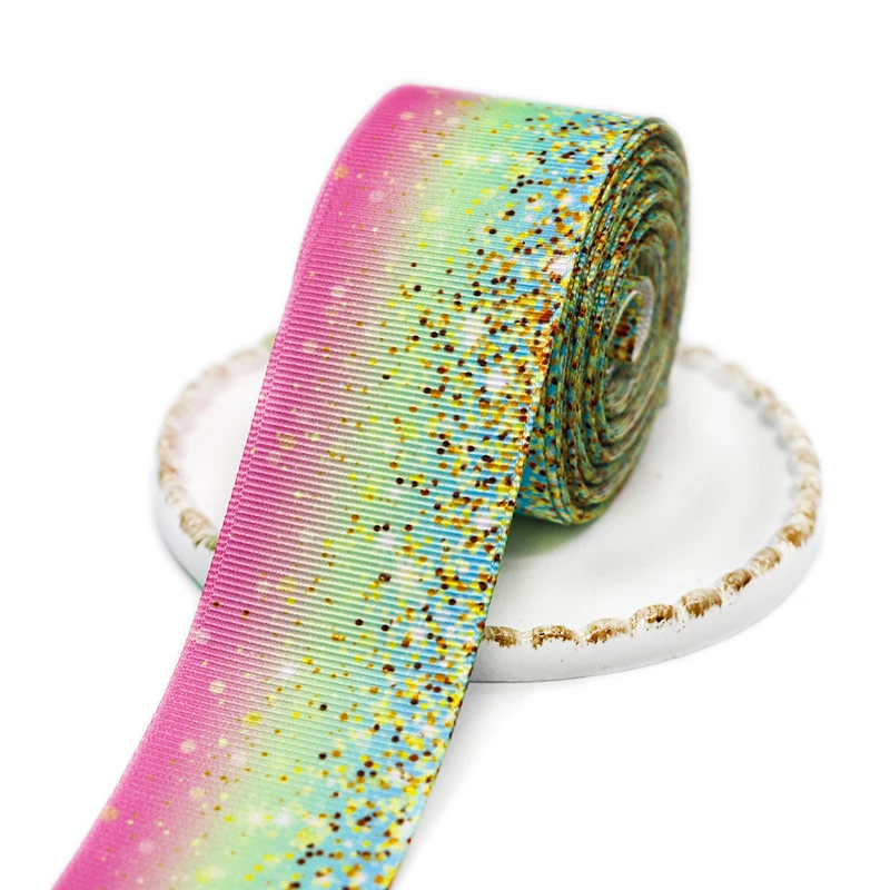 10 Yards 1,5 Zoll 38 mm Regenbogenfarben bedruckte Ripsbänder für Haarschleifen, DIY-Bastelmaterial Y2020110401 – Detail 8