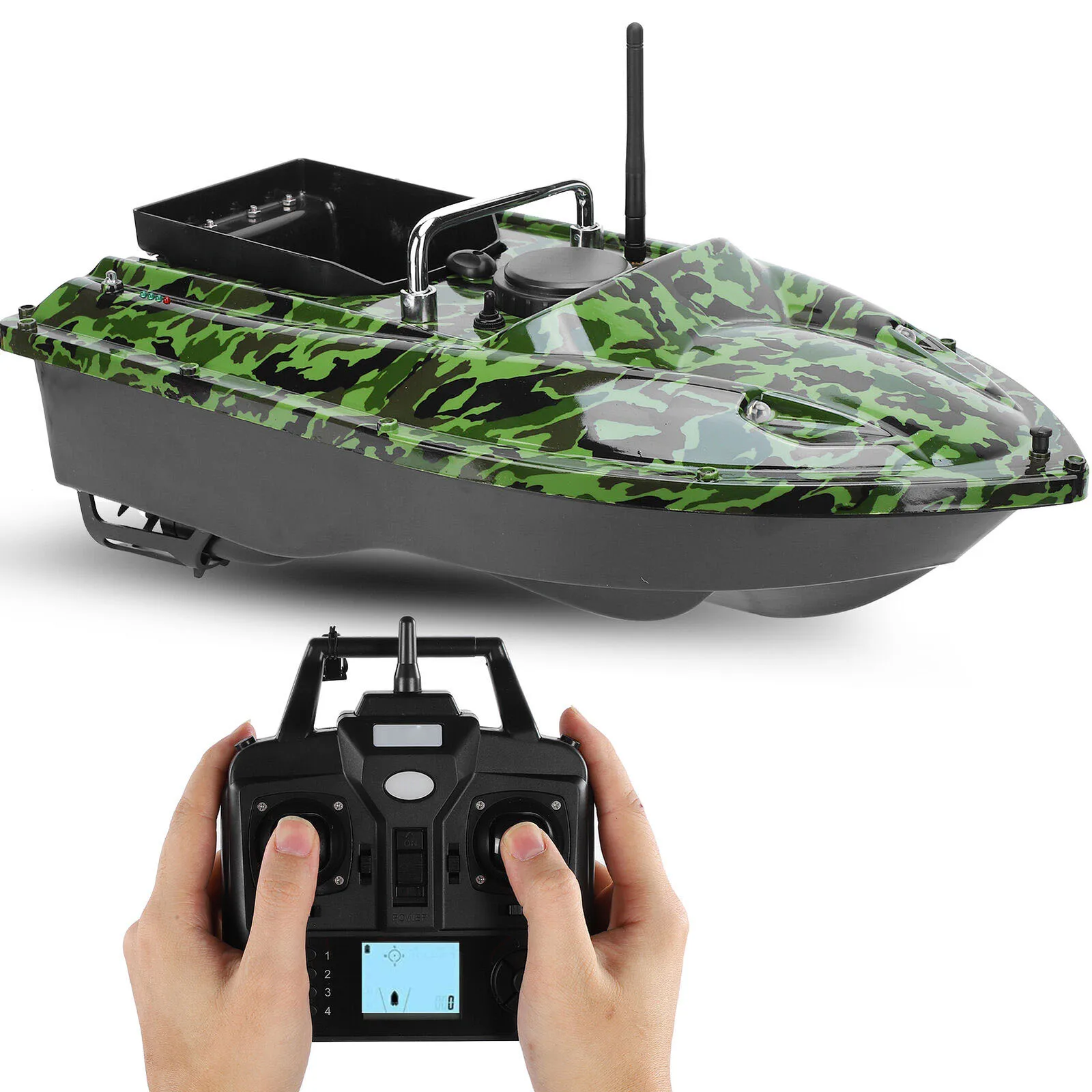 VERY100 500M RC Wireless Fishing Bait Boat posizione GPS Hook/Bait post,LCD GPS Sonar Fish Finder, borsa, batterie per la pesca sportiva