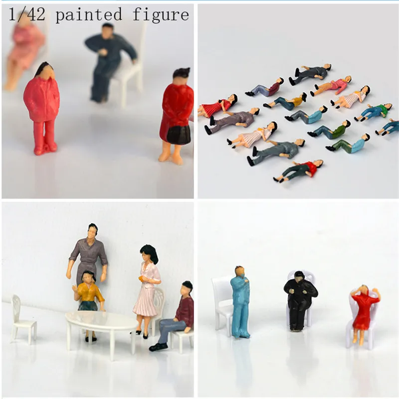 30pcs Train Scene Layout Passenger People Figures Painted Model 1:43 O Scale