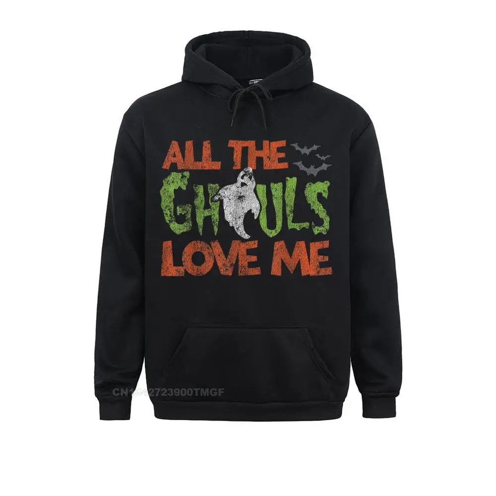 Men's Discount Hoodies /Autumn Sweatshirts Classic Long Sleeve All The Ghouls Love Me Funny Halloween T-Shirt Clothes