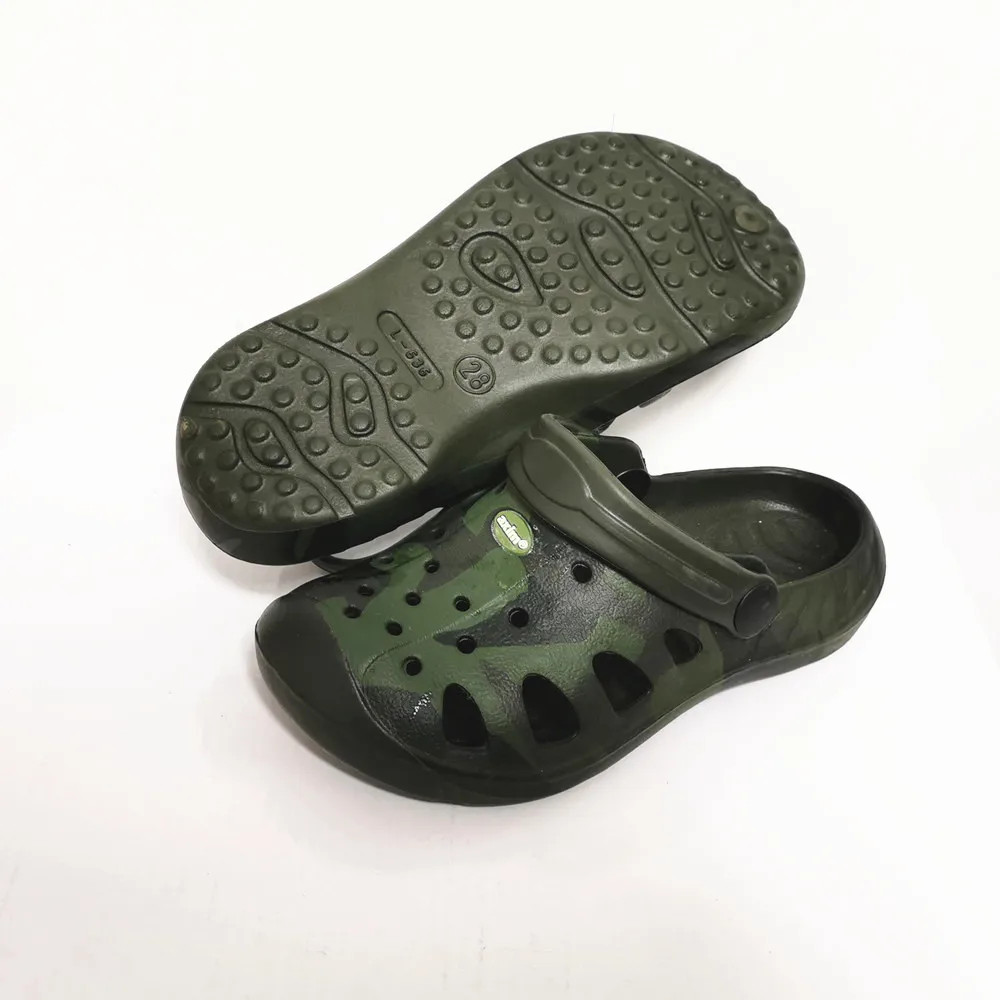 2022 Children Kids Boy Mules Clogs Camo Green  Sandals Garden Slippers Causual Indoor Shoes For Boys EUR 30 31 32 33 34 35