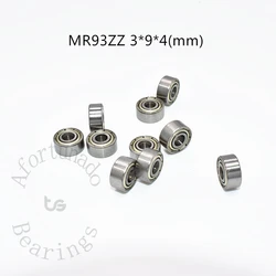 MR93ZZ 3*9*4(mm) 10PCS Metal Sealed Miniature chrome Steel Bearings