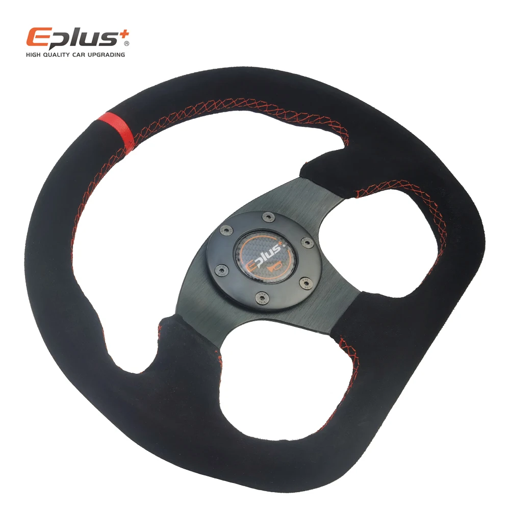 EPLUS Car-styling Sport Steering Wheel Racing Type Alcanta PVC Universal 13 Inches325MM Aluminum Retrofit Modified For Omp Style