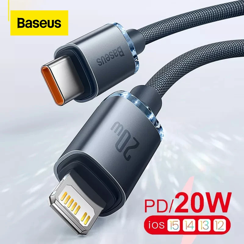 

Кабель Baseus PD 20 Вт USB C для быстрой зарядки и передачи данных, кабель Type-C для iPhone, совместимый с PD 18 Вт для iPhone 13 12 11 Pro XS Max