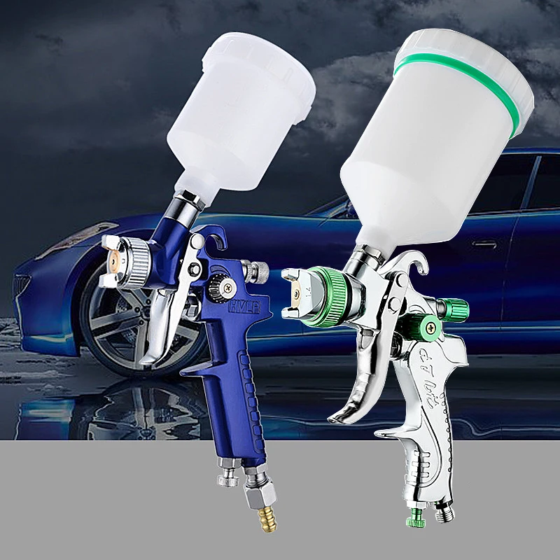 JUNEFOR Professional HVLP Paint Spay Gun Airbrush 0.8/1.0/1.4/1.7/2.0mm Nozzle Airbrush For Car Painting Spay Gun Pneumatic Tool