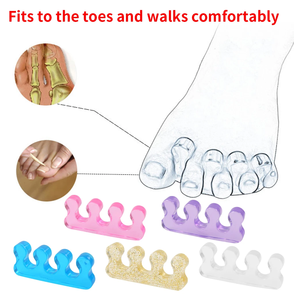 Heißer Verkauf 2PCS Weiche Silikon Maniküre Pediküre Nägel Finger Separator Flexible Finger Toe Spacer Trennung Richt Werkzeug