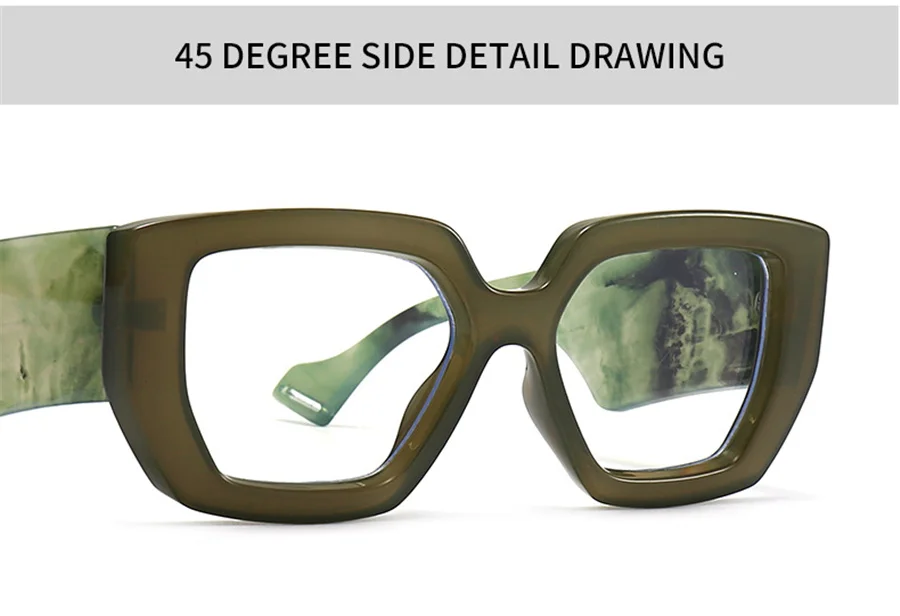 Neue Fashion Square Frauen Brille Rahmen Luxus Klar Anti-Blu-Ray Frühling Scharnier Breite Beine Brillen Männer Optische Polygon rahmen – Detail 19