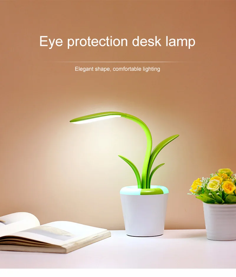 

USB bedroom creative plant eye protection for bedroom students learning to read LED rechargeable