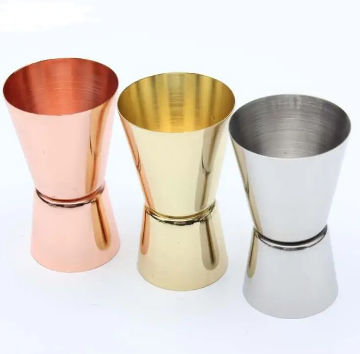 15/30ML Double Head Measuring Cup Gold Stainless Steel Bar Cocktail Measuring Cups Jigger Liquor Measuring Cup SN677