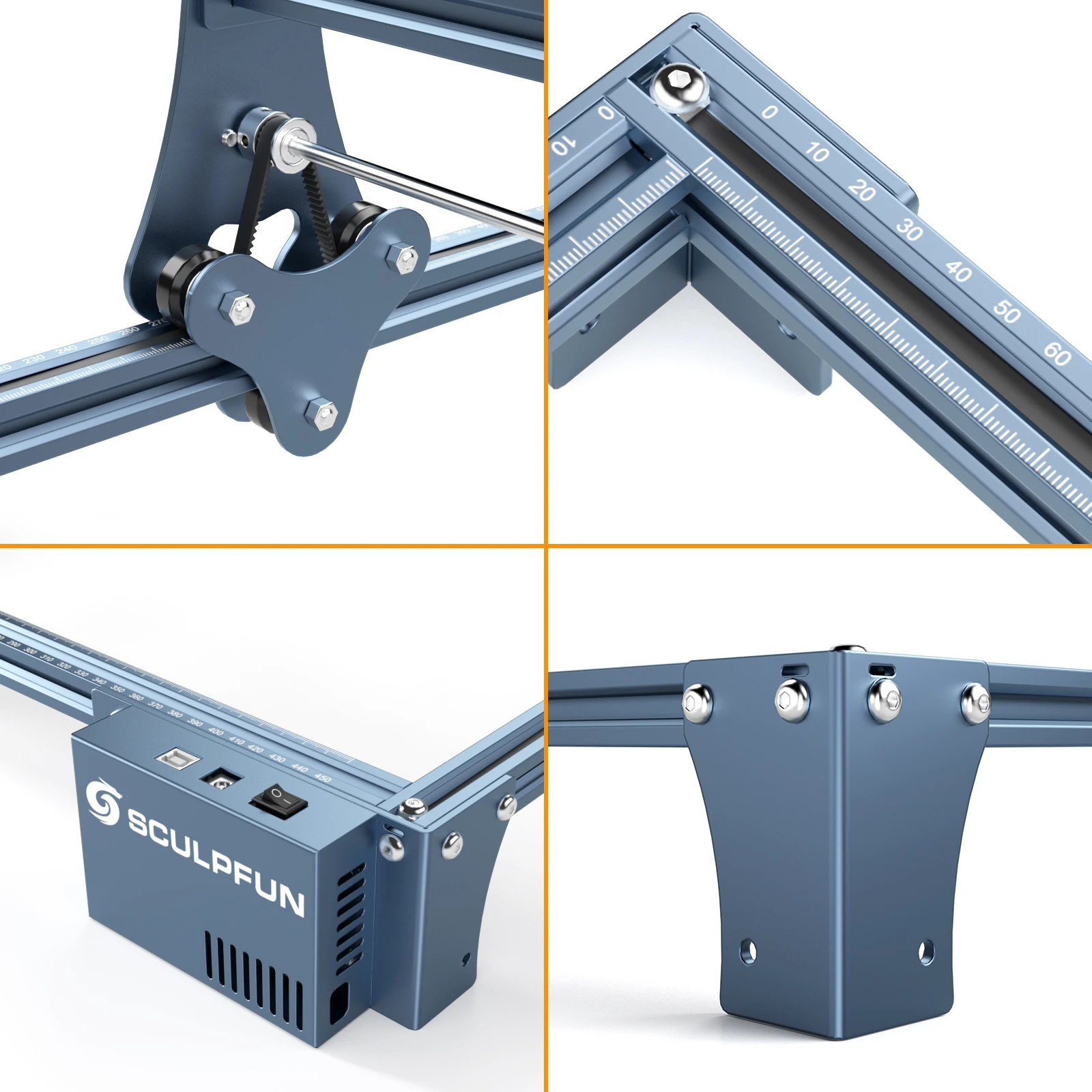 Sculpfun S9 Graveermachine En Extension Kit Ultra-Dunne Beam Vormgeving Technologie Hoge Precisie Hout Acryl Graveur Cutter