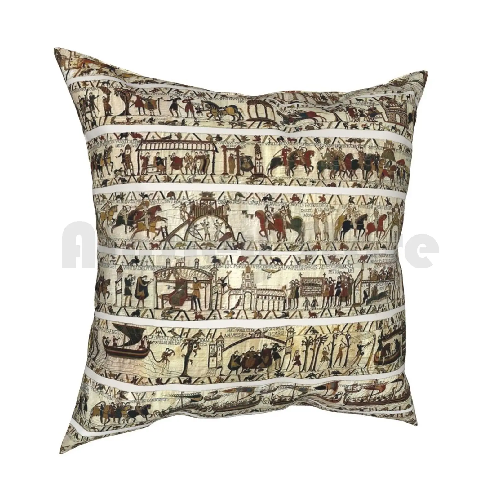 The Bayeux Tapestry Pillow Case Printed Home Soft Throw Pillow Norman Romanesque Antique Embtoidered Bayeux Bayeux