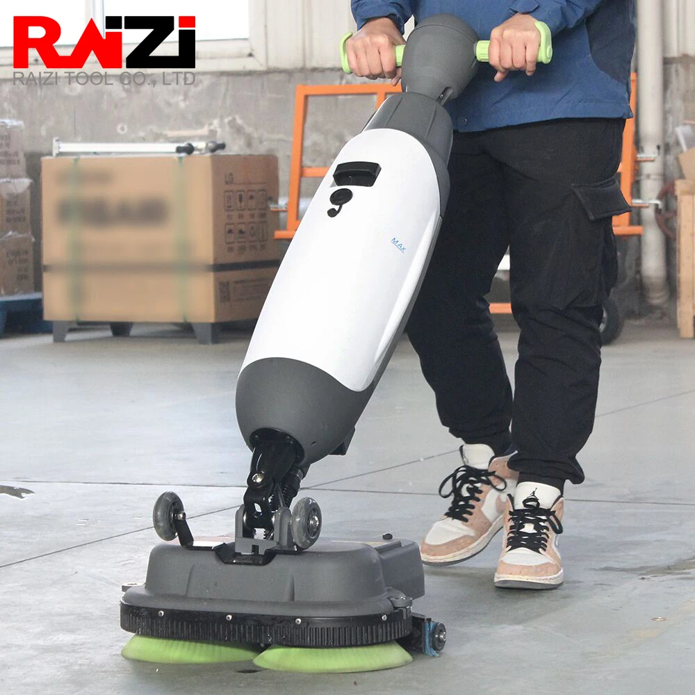 Raizi Mini Floor Scrubber with Battery Multifunctional Dual Brush Hotel Restaurant Industrial 110/220v Floor Cleaning Machine