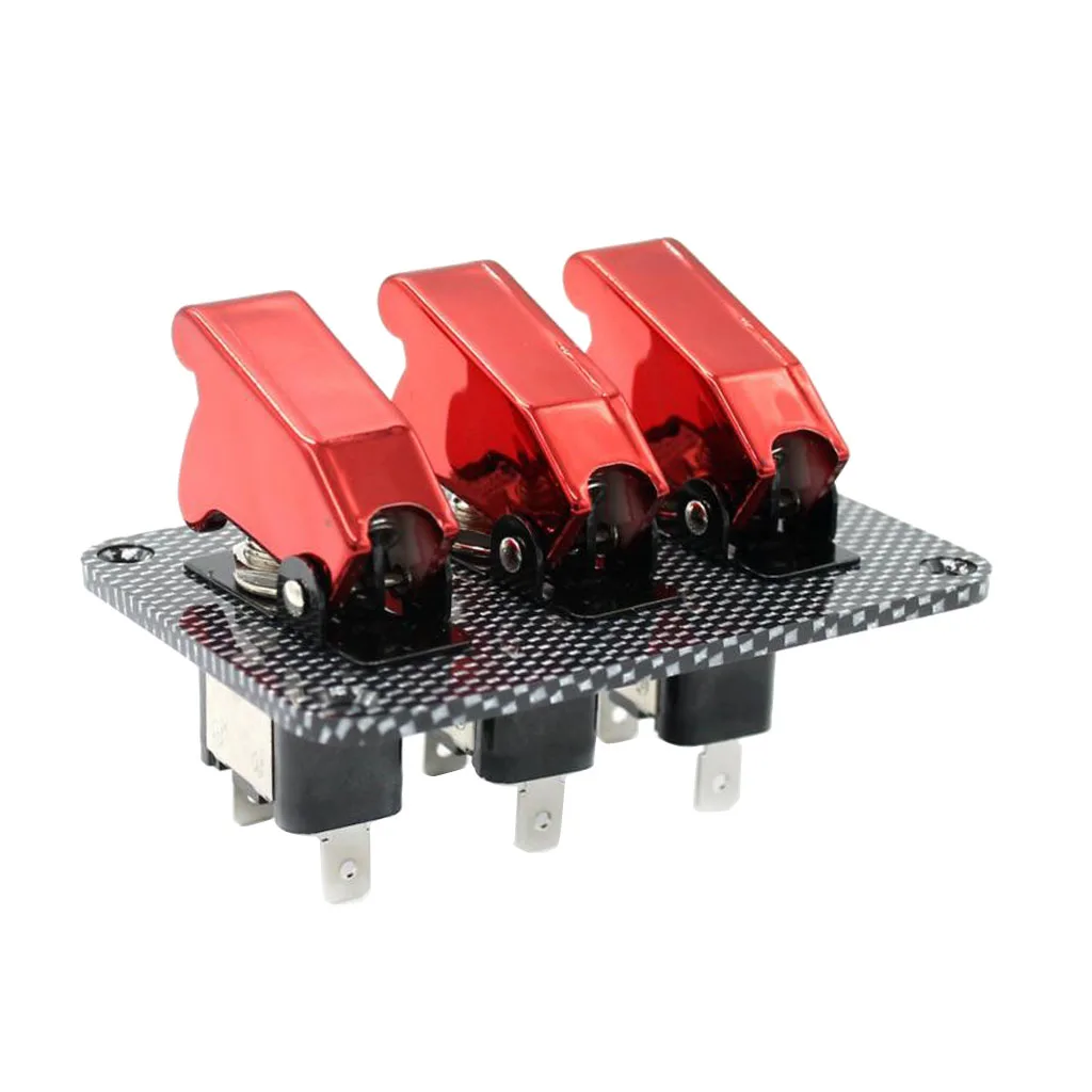 dolity Racing Car Boat RV 12V 20A Ignition Engine 3 Gang Rocker Toggle Switch Panel