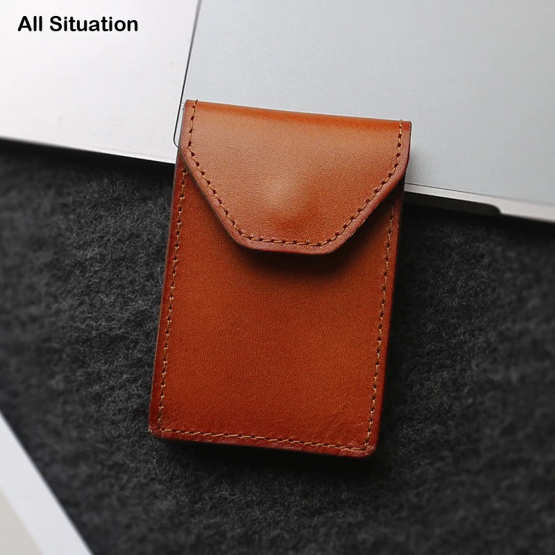 Luxury Business Card Case Men Cowhide Leather Top Quality Women Simple Credit Card Wallet Casual Mini Storage Coin Pouch