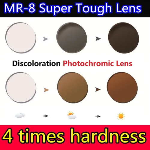 Lentes fotocromáticas para hombre, lentes graduadas ópticas que cambian de Color, Anti-UV, para conducir, MR-8, dureza superresistente, 1,56, 1,61, 1,67