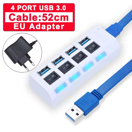 USB Hub 3.0 Hub USB 3 USB 2.0 Multi USB Splitter Power Adapter 4/7 Port Multiple Expander 2.0 with Switch for PC Accessories - Image 11