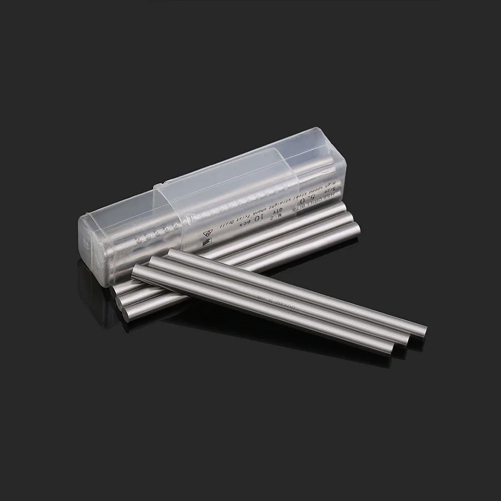 10Pcs 0.6mm-7.9mm Dia HSS Steel Round Solid Rod Bar 150mm Length All Size HRC 60 - 62