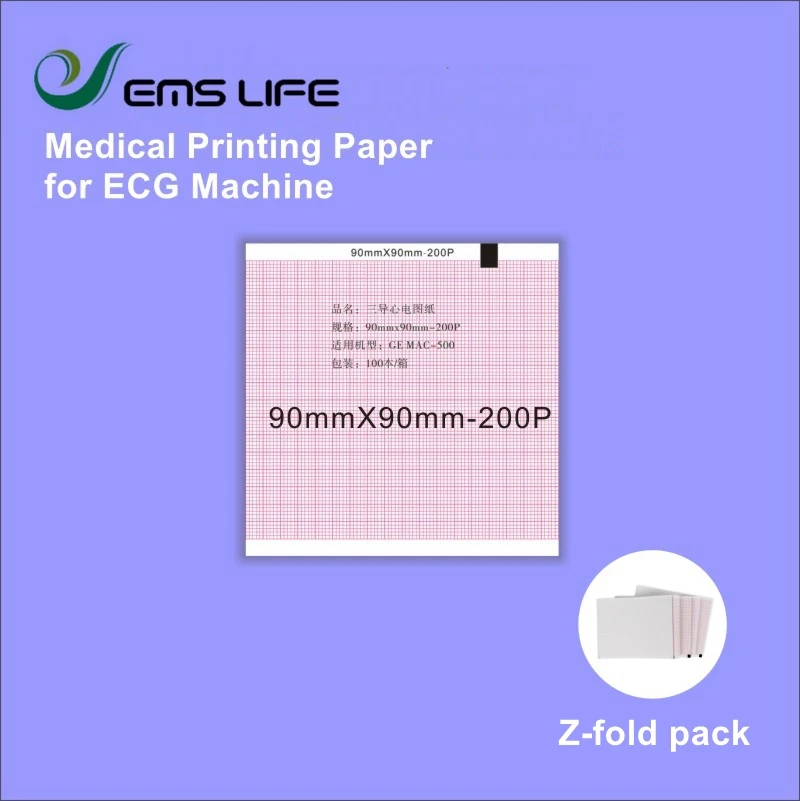 

medical printing paper compatible for patient monitor EKG machine 90mm*90mm-200P Z-folding 10pcs packing