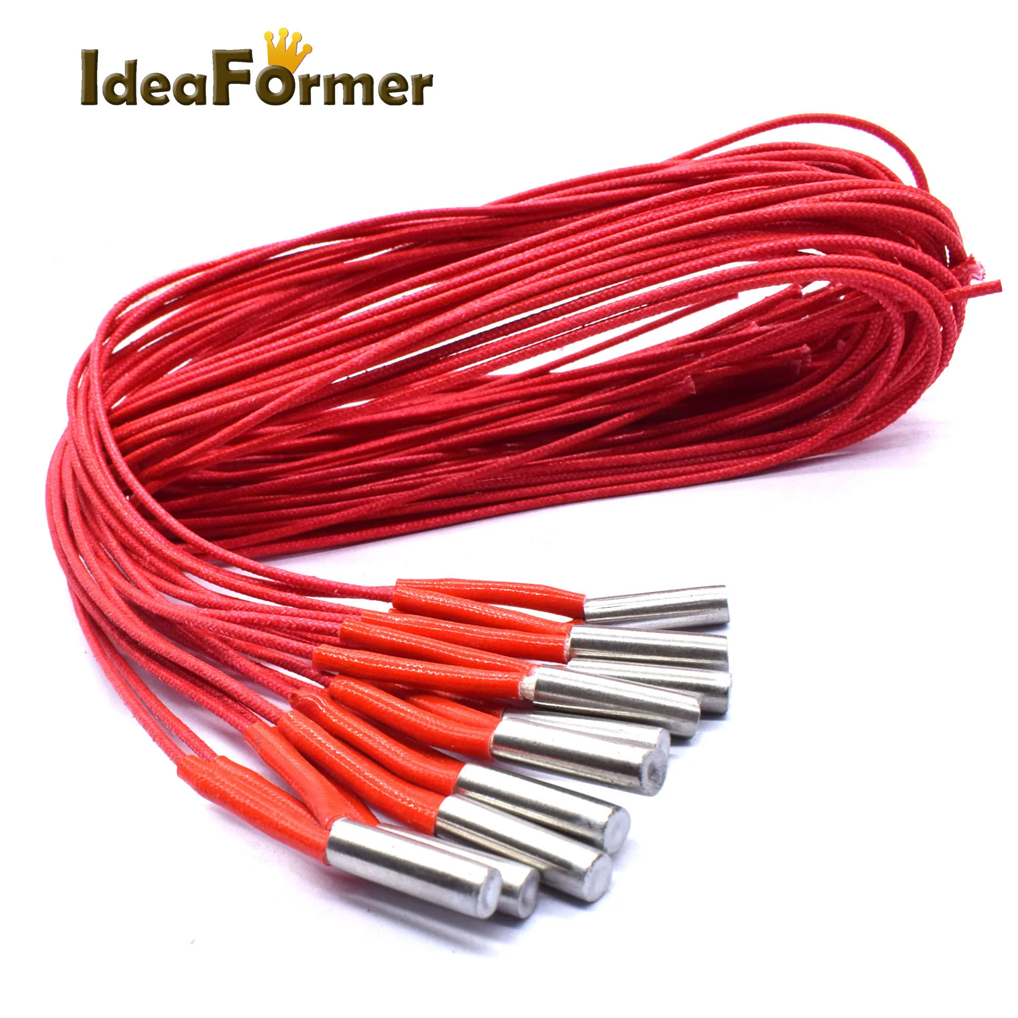 Ideaformer 3D Printer Parts 1 PCS Red/White 12/24V 40/50W 60*20/60*30 Heating Tube with 100cm Wire for 3D Printer