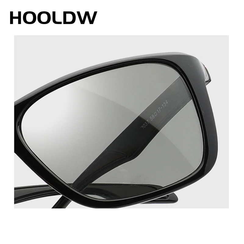 HOOLDW New Fashion Photochromic Sunglasses Men Driving Polarized Chameleon Sun Glasses Change Color Outdoor Sport Goggle Glasses