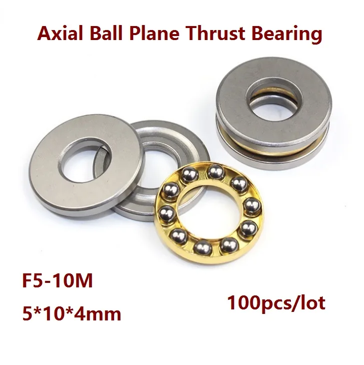 

100 шт./лот F5-10M 5 × 10 × 4 мм Высококачественный осевой шаровой самолет упорный Миниатюрный подшипник сталь 5*10*4 мм плоскостный шарикоподшипник