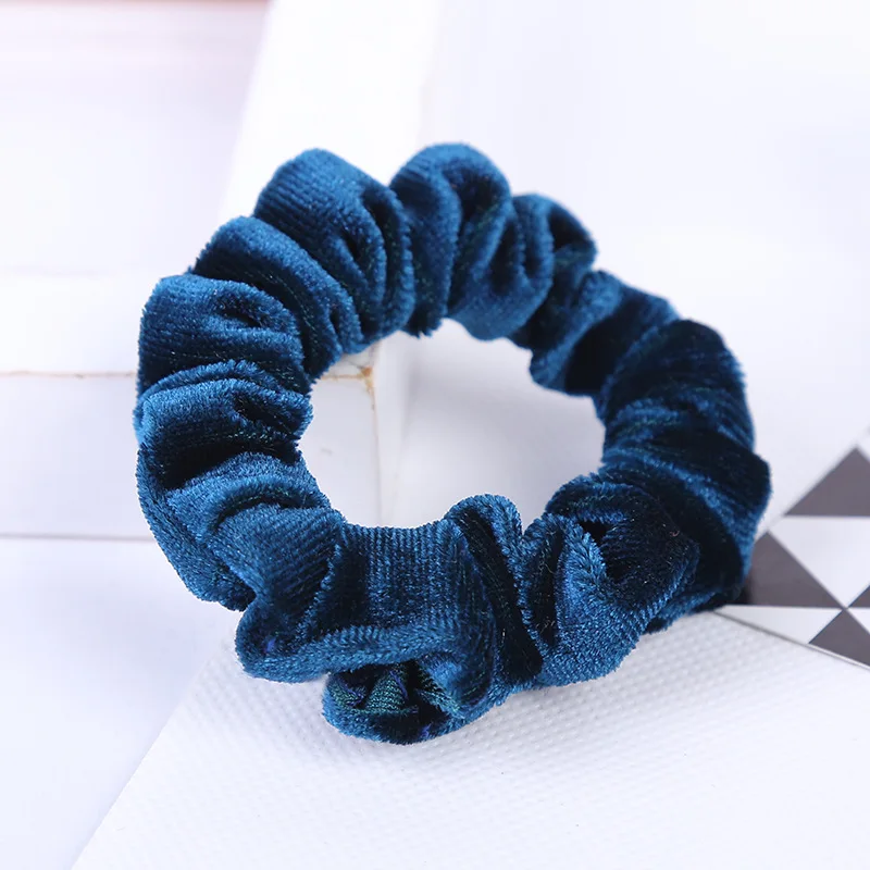 1PC lussuoso Soft Feel Velvet Hair Scrunchie coda di cavallo ciambella Grip Loop Holder fascia elastica per capelli