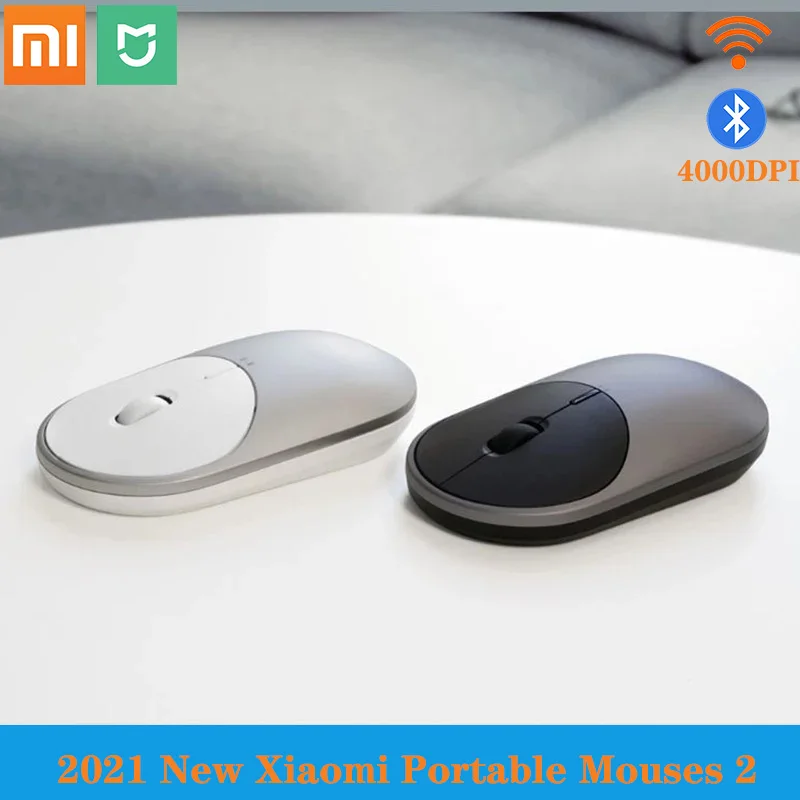 

Original Xiaomi Mi Portable 2 Mouse Optical Wireless Bluetooth 4.2 RF 2.4GHz 4000DPI Adjustable Dual Mode Connect for Laptop pc