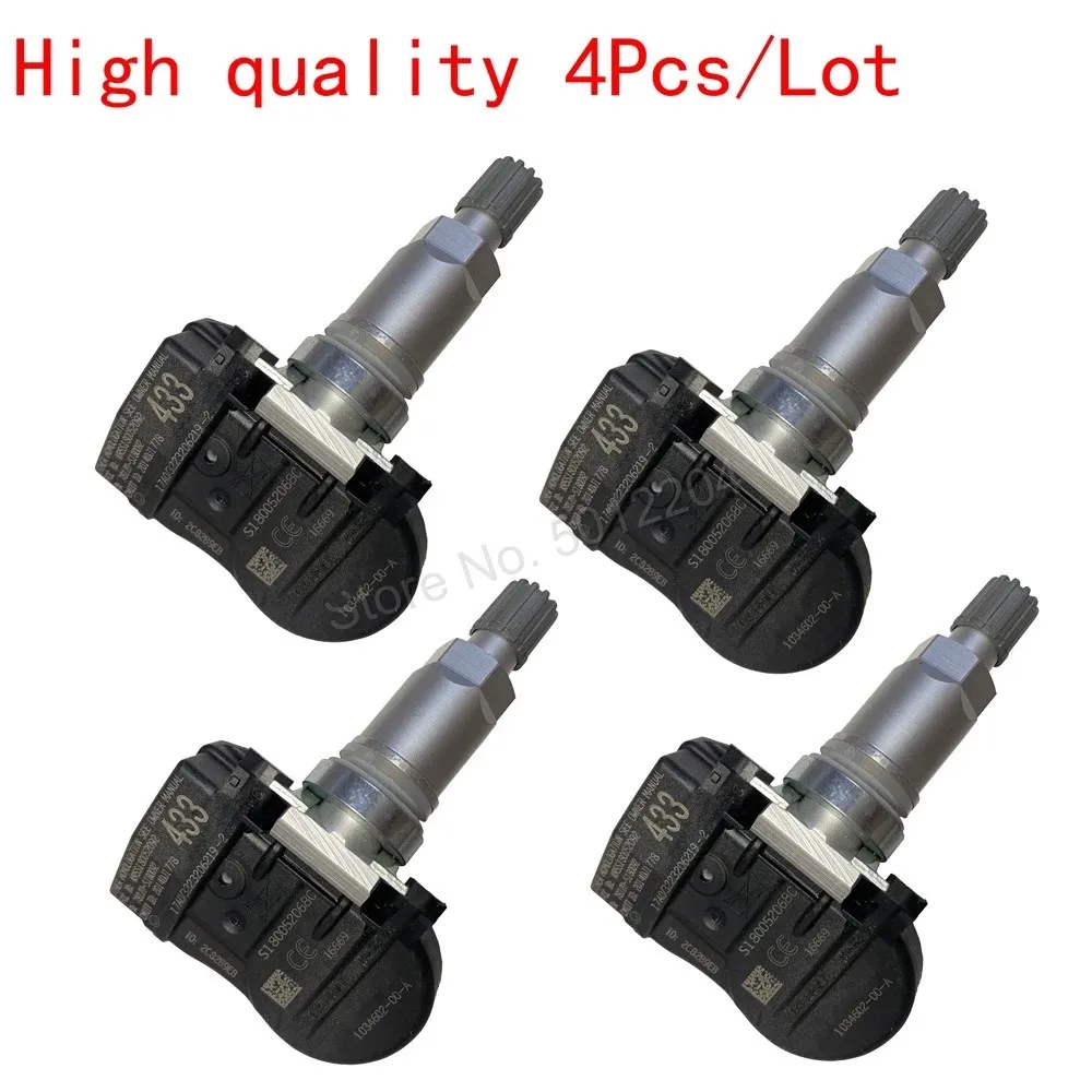 4pcs TPMS Tire Pressure Sensor 433MHz For Tesla Model S Model X Model 3 2016-201 S180052068 103460200A S180052068C 1034602-00-A